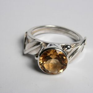 Silver citrine ring