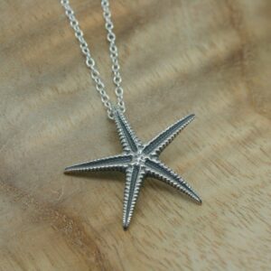 Silver starfish necklace