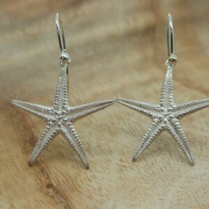 Silver starfish earrings