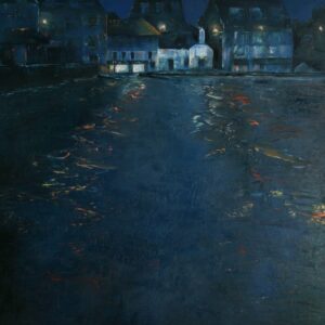 St Ives at night. Cornwall. Original oil painting by Jan Rogers