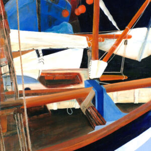 Harbour boats. Cornwall. Original oil painting by Jan Rogers