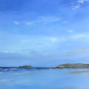 Godrevy lighthouse. Cornwall. Original oil painting by Jan Rogers