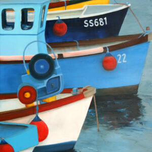 Harbour boats. Cornwall. Original oil painting by Jan Rogers