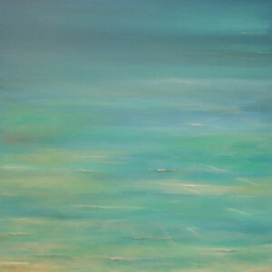 Shallow sandy sea, Cornwall. Original oil painting by Jan Rogers