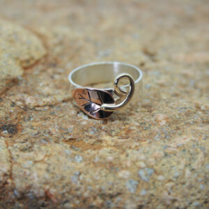 Silver and copper leaf ring