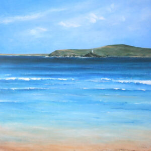 Godrevy lighthouse. Cornwall. Original oil painting by Jan Rogers