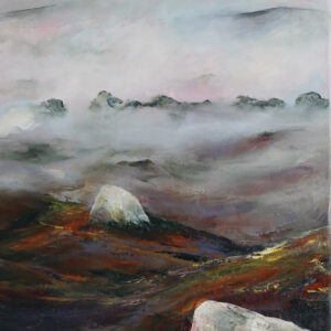 Misty Penwith Moor, Cornwall. Oil painting by Jan Rogers - Starboard Gallery