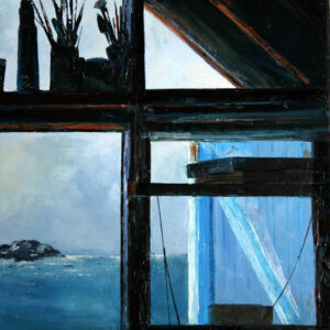 Artists studio, Cornwall. Original oil painting by Jan Rogers