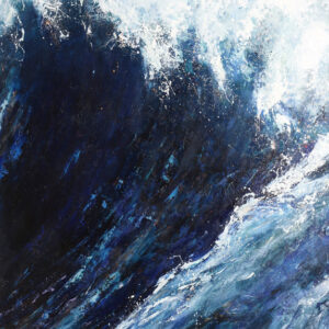 Surfing wave, Cornwall. Original oil painting by Jan Rogers