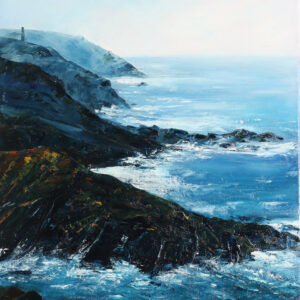 West Cornwall coastline. Oil painting by Jan Rogers