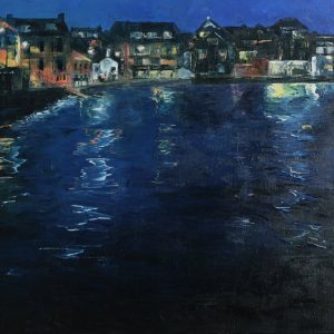 St Ives harbour at night