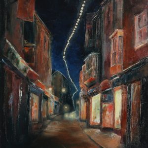 Street view at night. St Ives, Cornwall